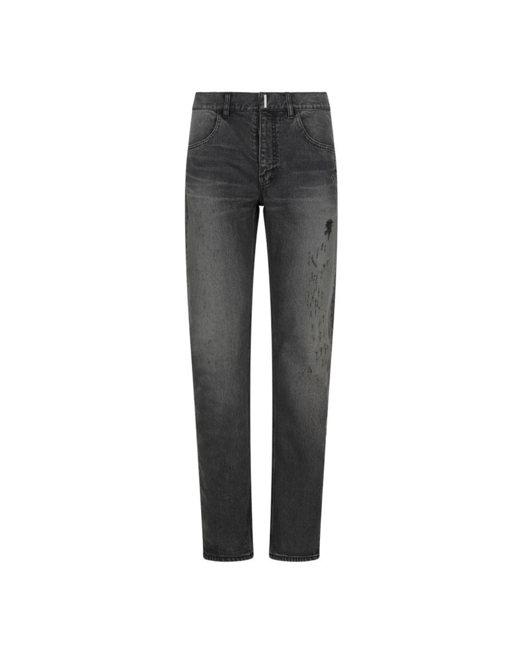 Givenchy Gray Distressed Vintage Slim Denim Jeans for men