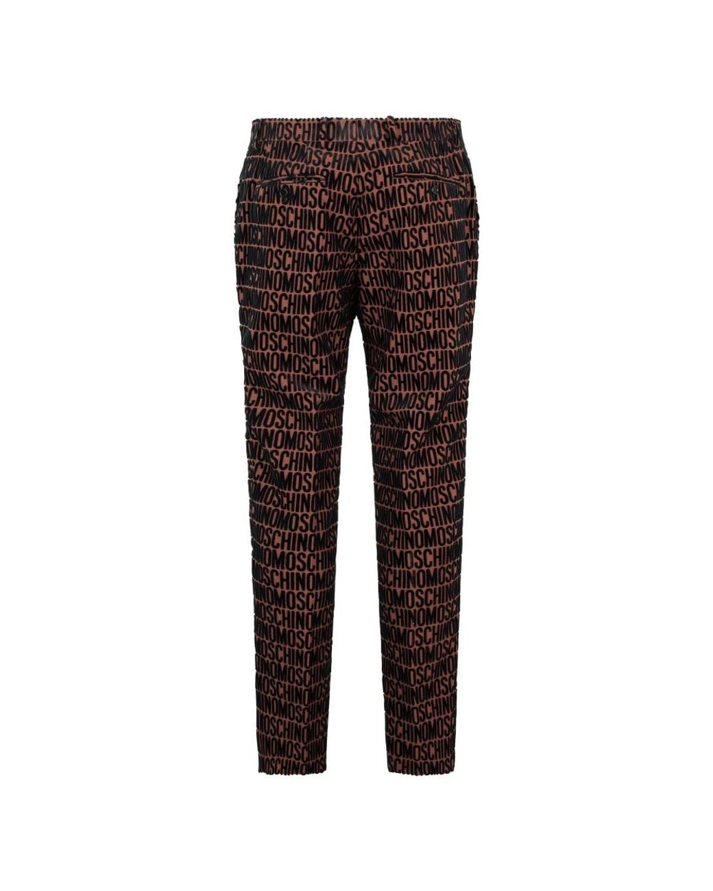 Moschino Brown Straight Trousers for men