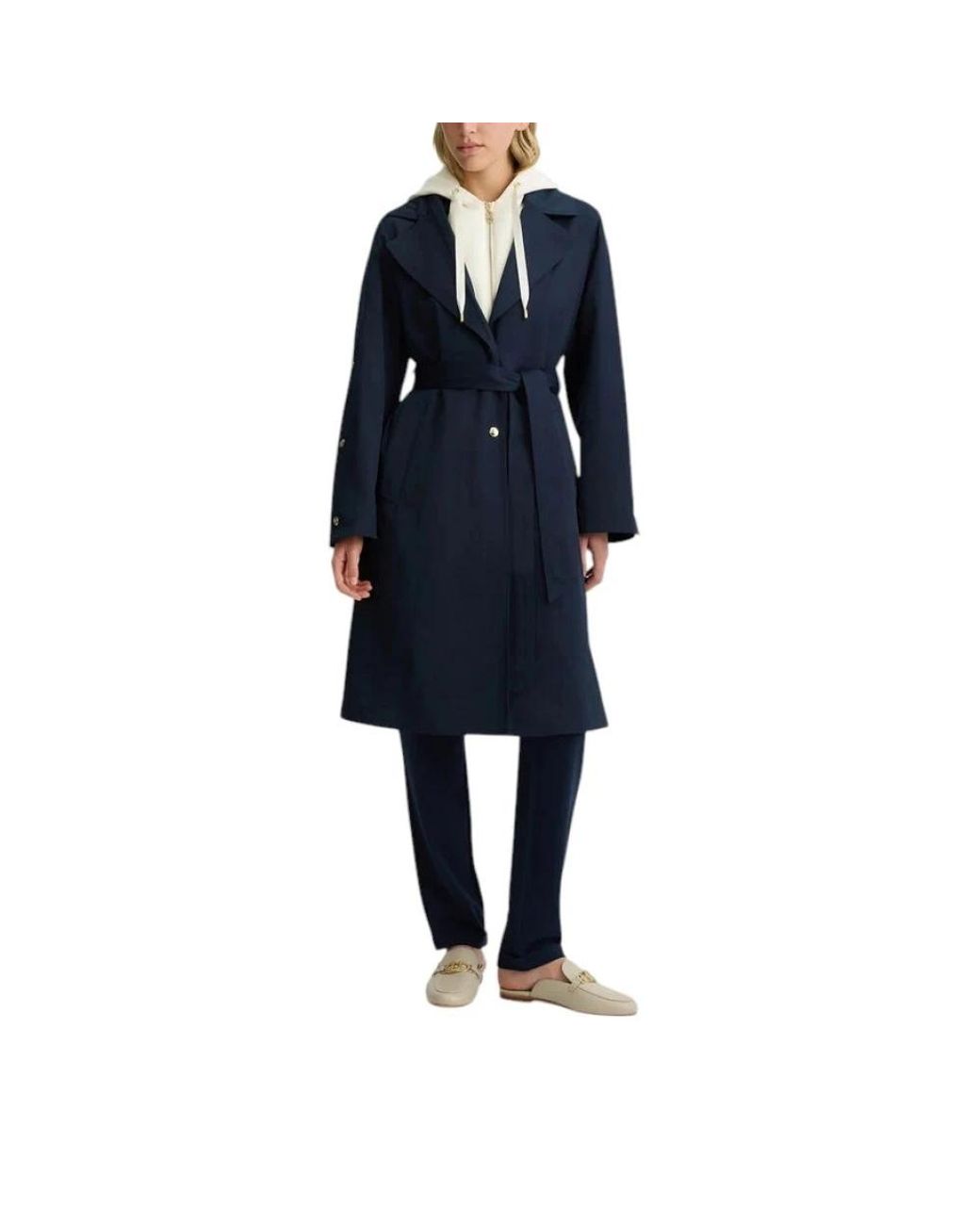 Liu Jo Blue Belted Coats