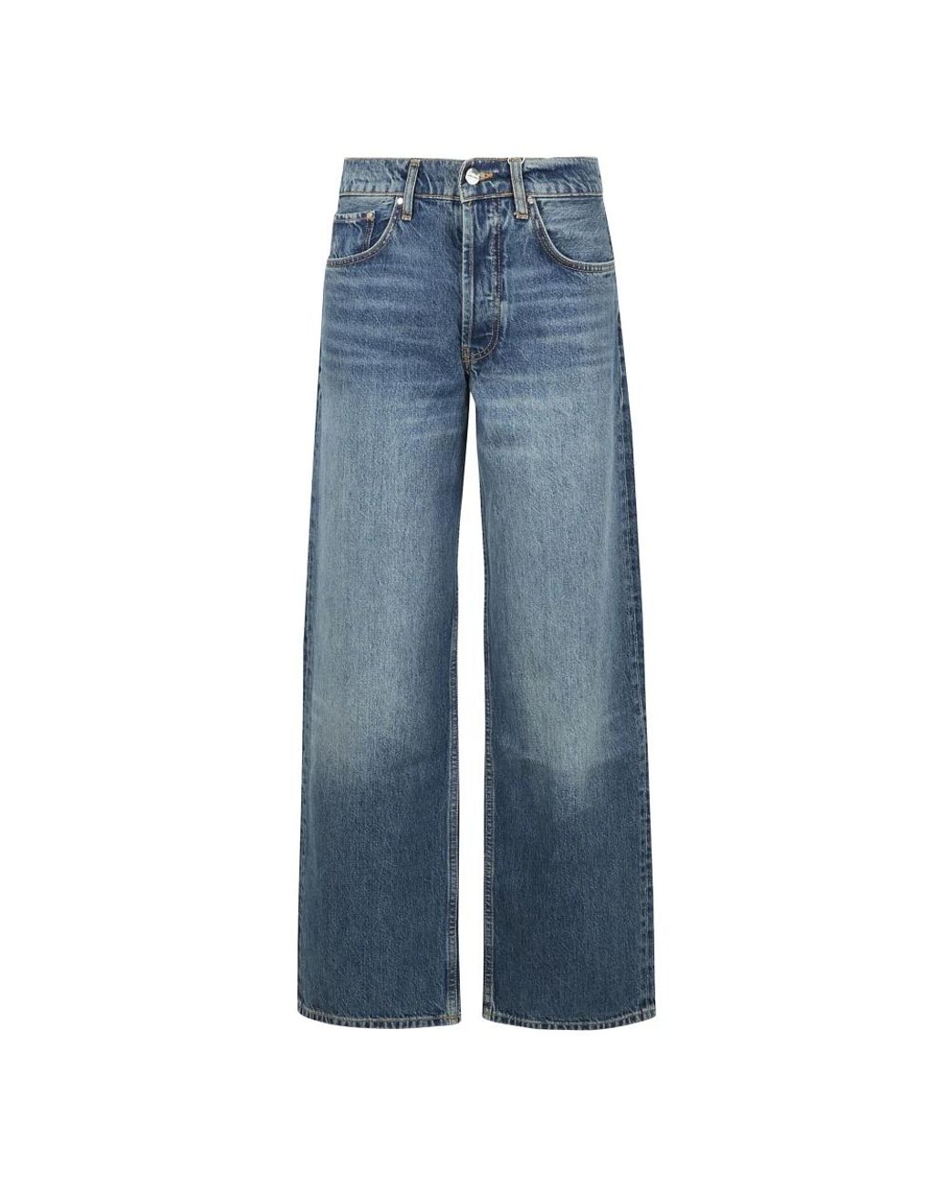 Anine Bing Blue Manon High Waist Wide-Leg Jeans