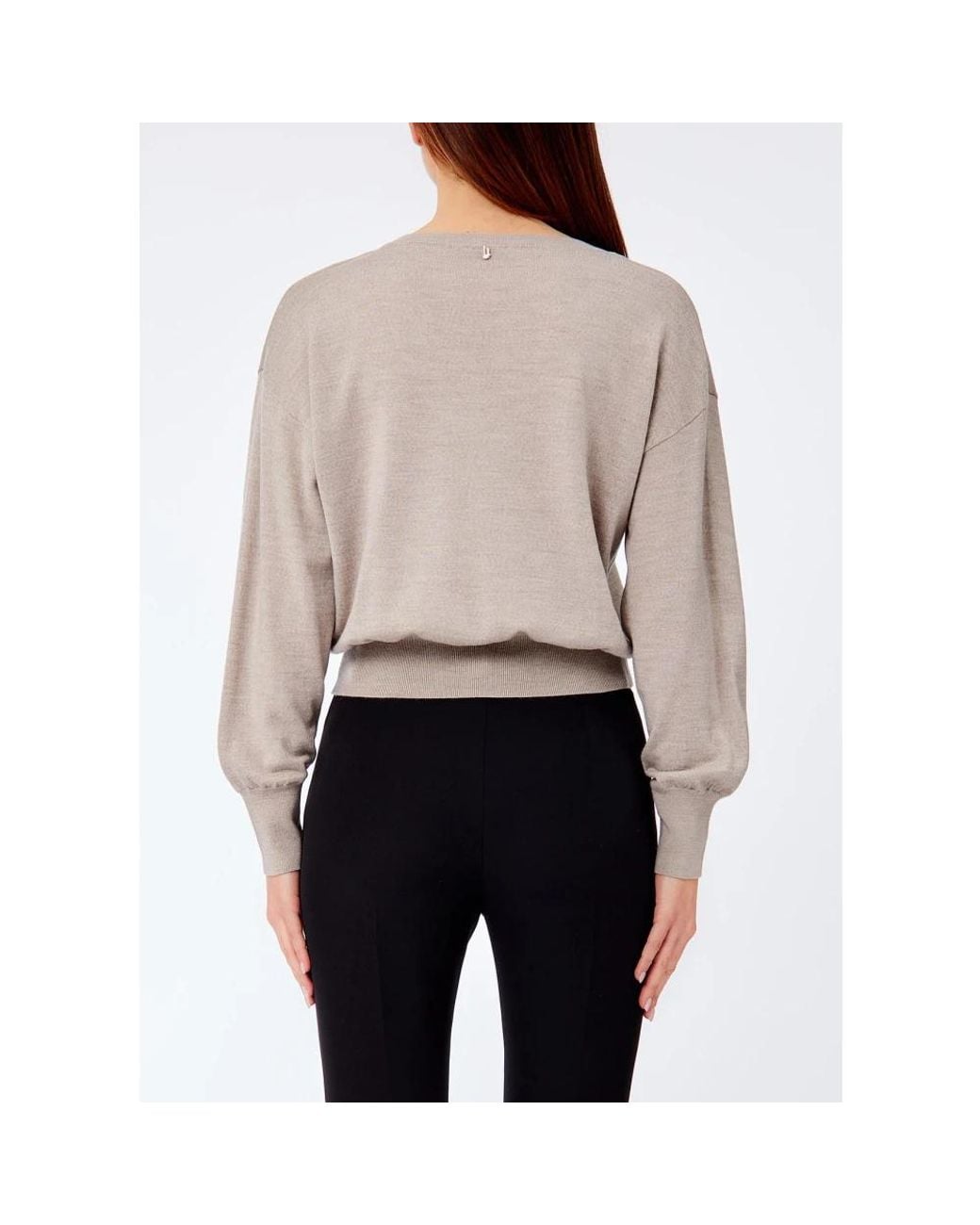 Liu Jo Gray V-Neck Knitwear
