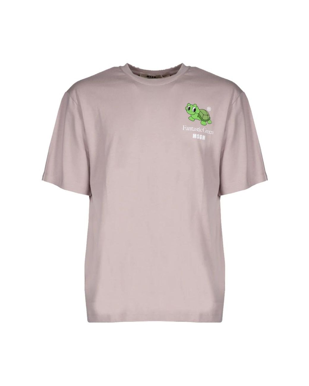 MSGM Tops ,Katoen Fantastisch Groen Schildpad T-Shirt in het Purple voor heren