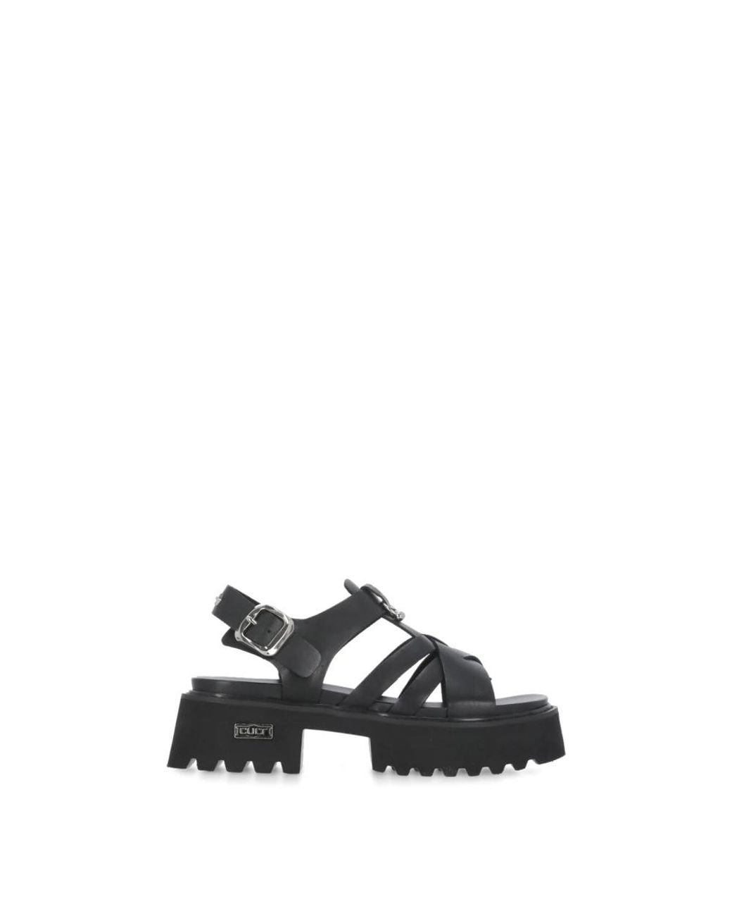 Cult Black Flat Sandals