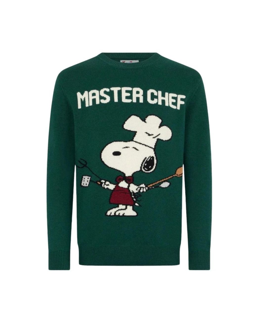 Mc2 Saint Barth Green Round-Neck Knitwear for men