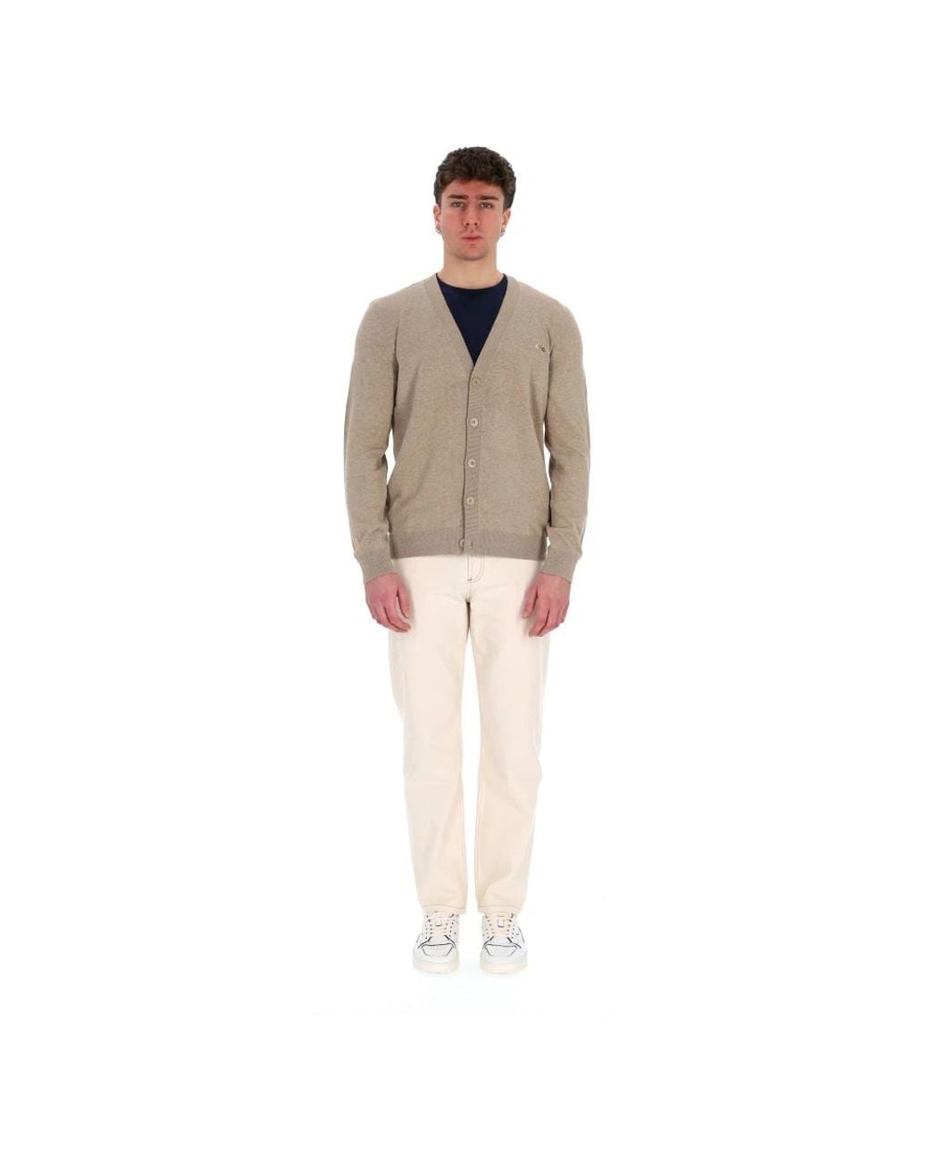 A.P.C. Truien & Vesten ,Katoen Pure Cotton Cardigan Jamie in het Natural voor heren