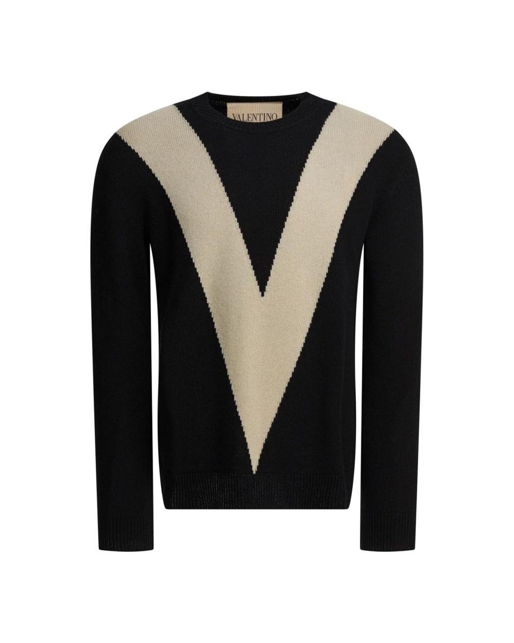 Valentino Black Round-Neck Knitwear for men
