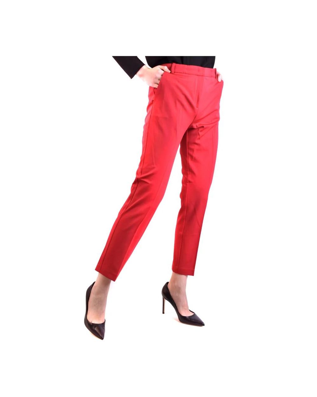 Pinko Red Cropped Trousers