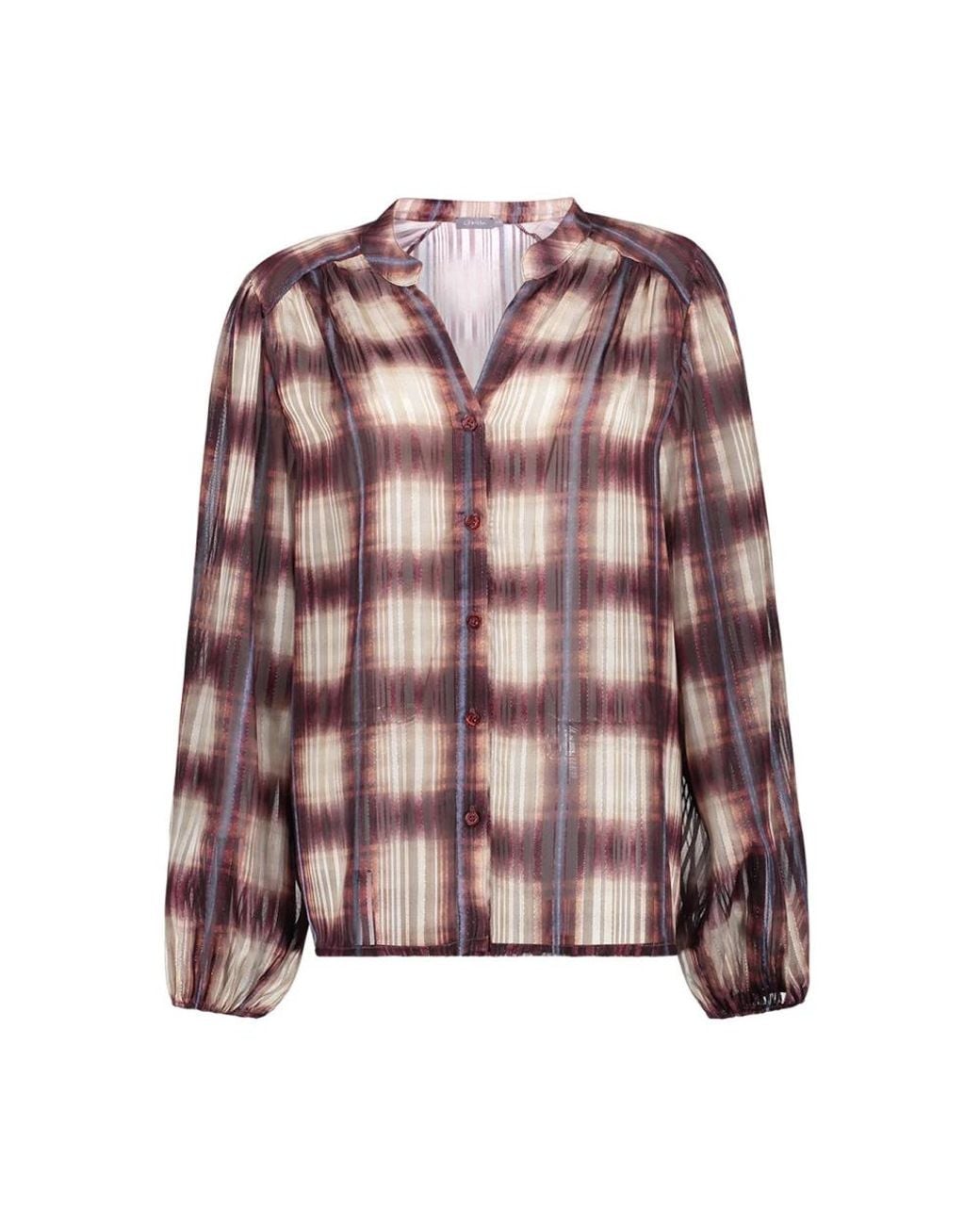 Geisha Blouse Check Lurex in het Pink