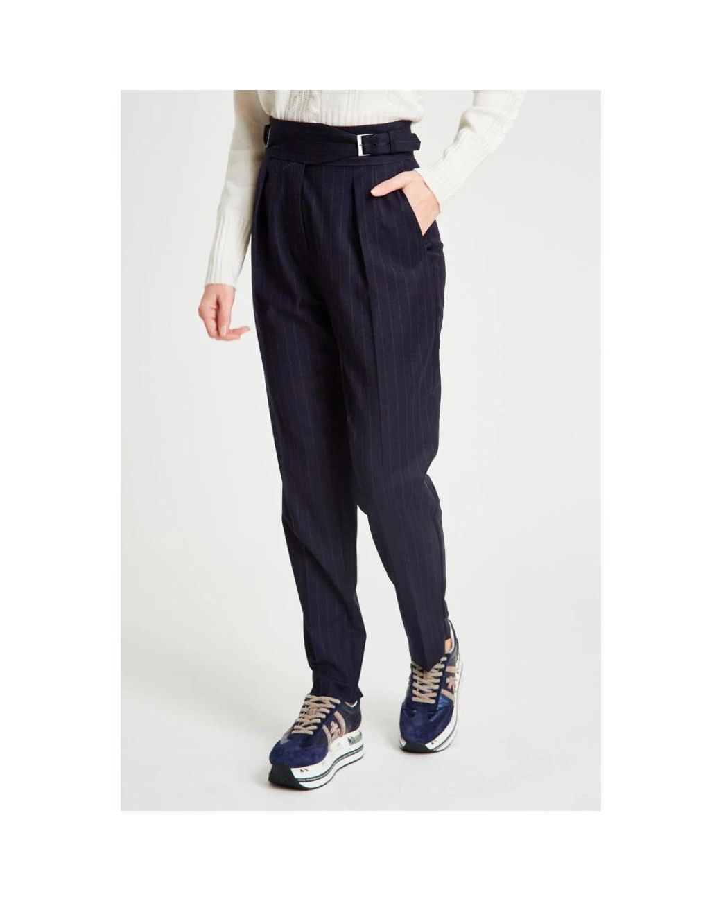 Max Mara Blue Tapered Trousers