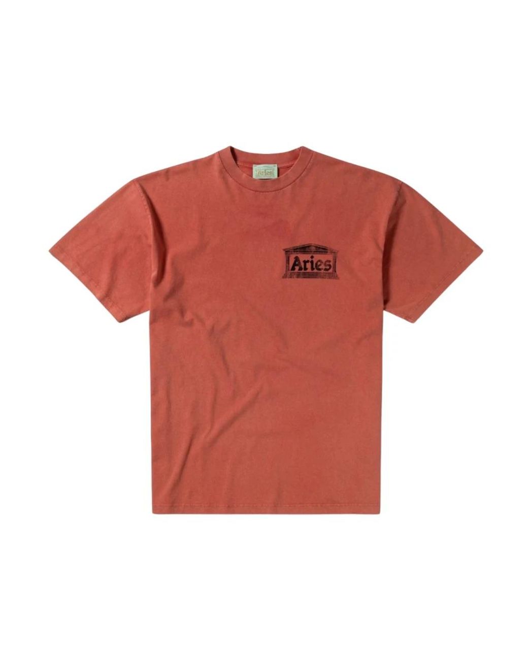 Aries Tops ,Rood ,Katoen Vintage Tempel Grafische Tee in het Red voor heren