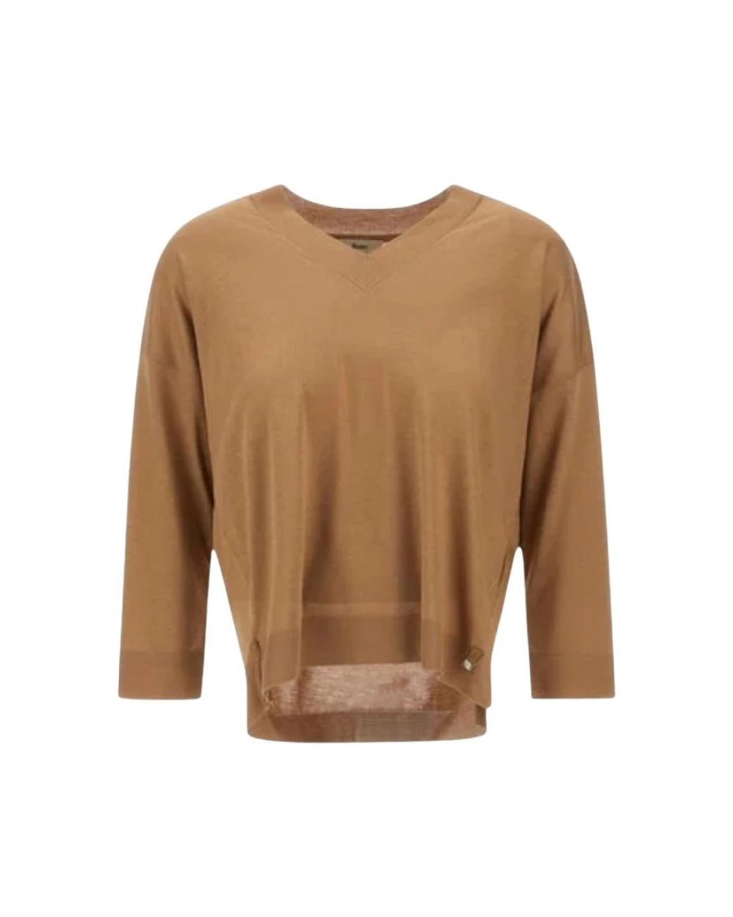 Herno Brown V-Neck Knitwear