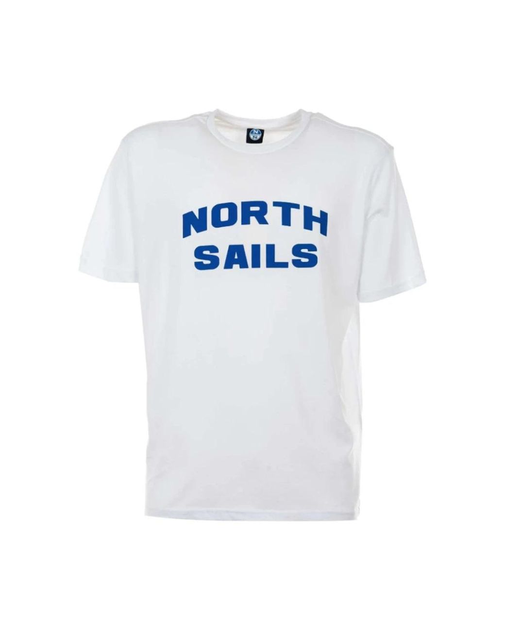 North Sails Tops ,Wit ,Katoen Elegant Wit Katoenen T-Shirt Met Gedurfd Blauw Logo in het White voor heren