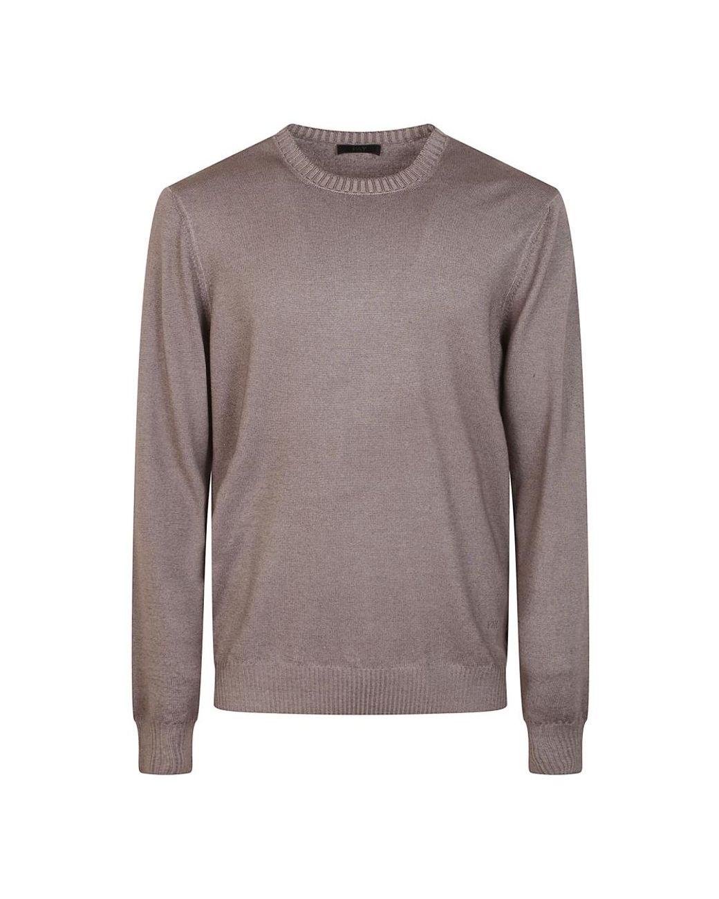 Fay Wollpullover Mit Gesticktem Logo in Brown für Herren