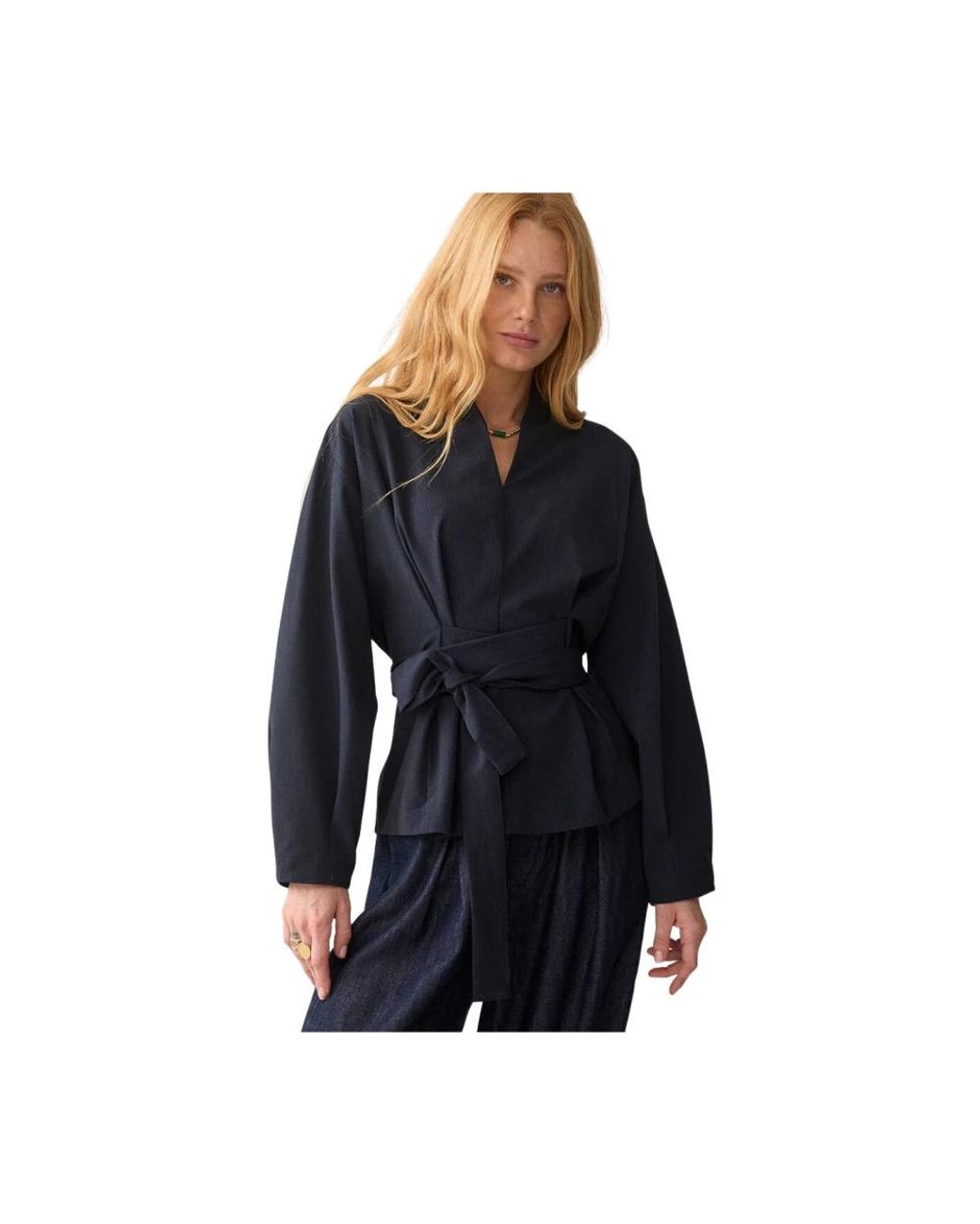 Summum Top Pinstripe Small in het Blue