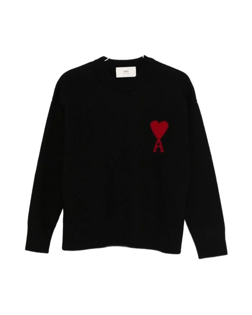 AMI Black Round-Neck Knitwear