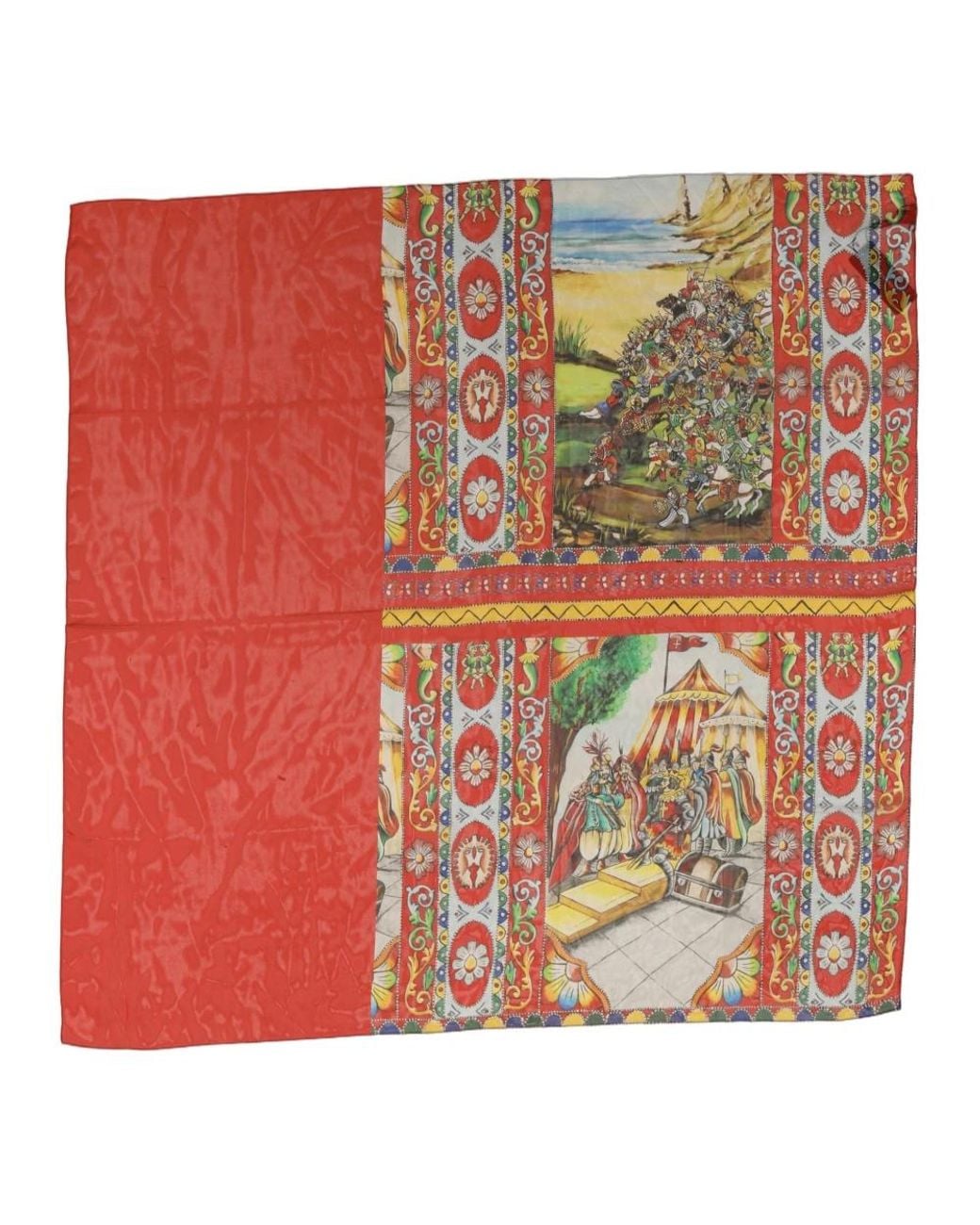 Dolce & Gabbana Red Silk Scarves