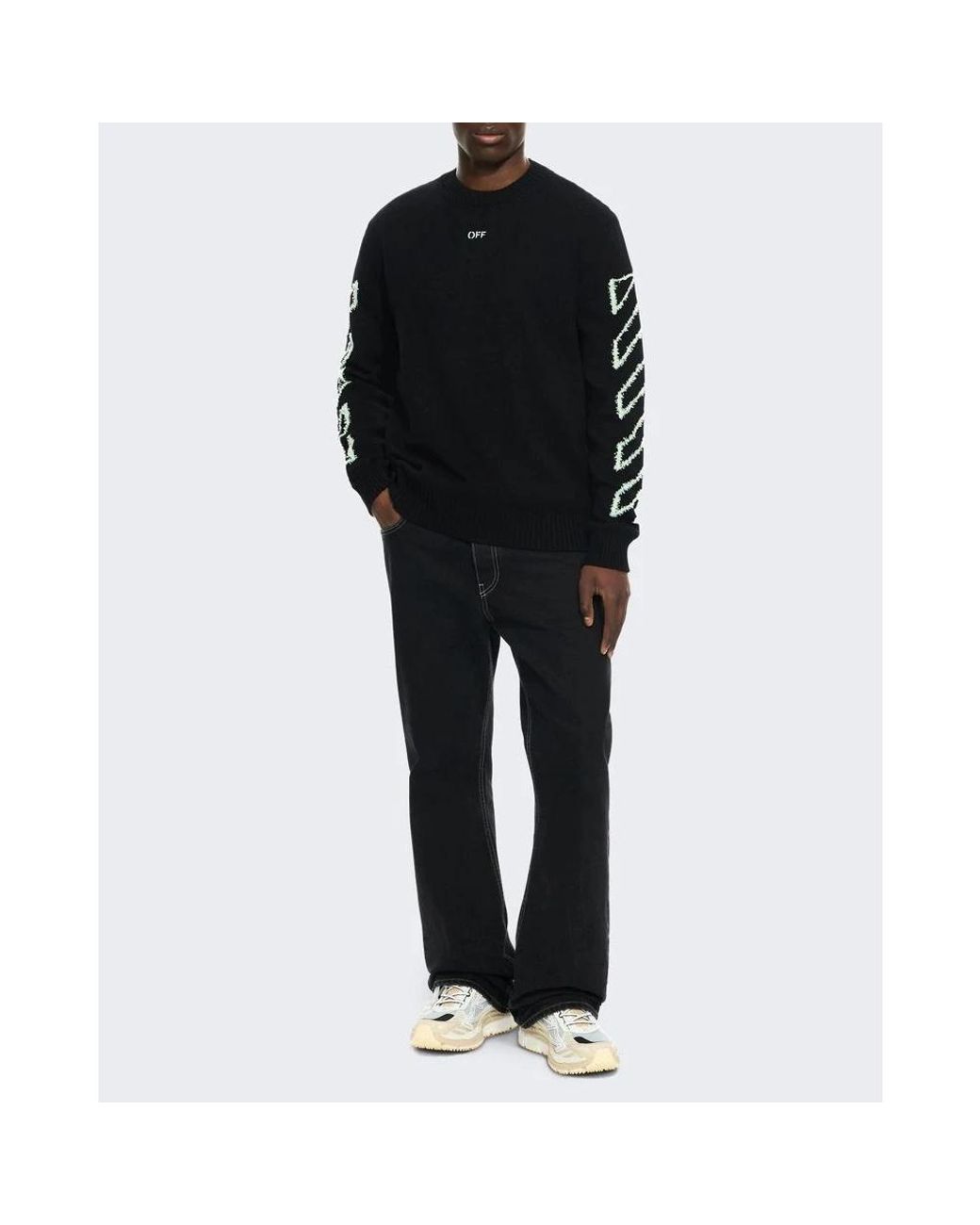Off-White c/o Virgil Abloh Black Round-Neck Knitwear for men