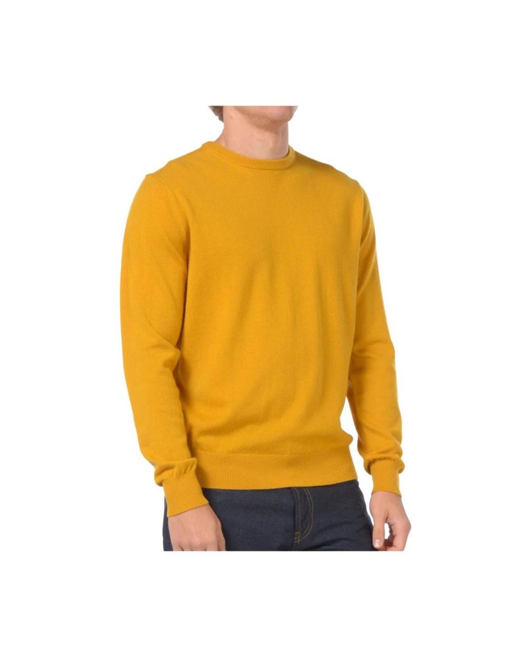 Mc2 Saint Barth Yellow Round-Neck Knitwear for men