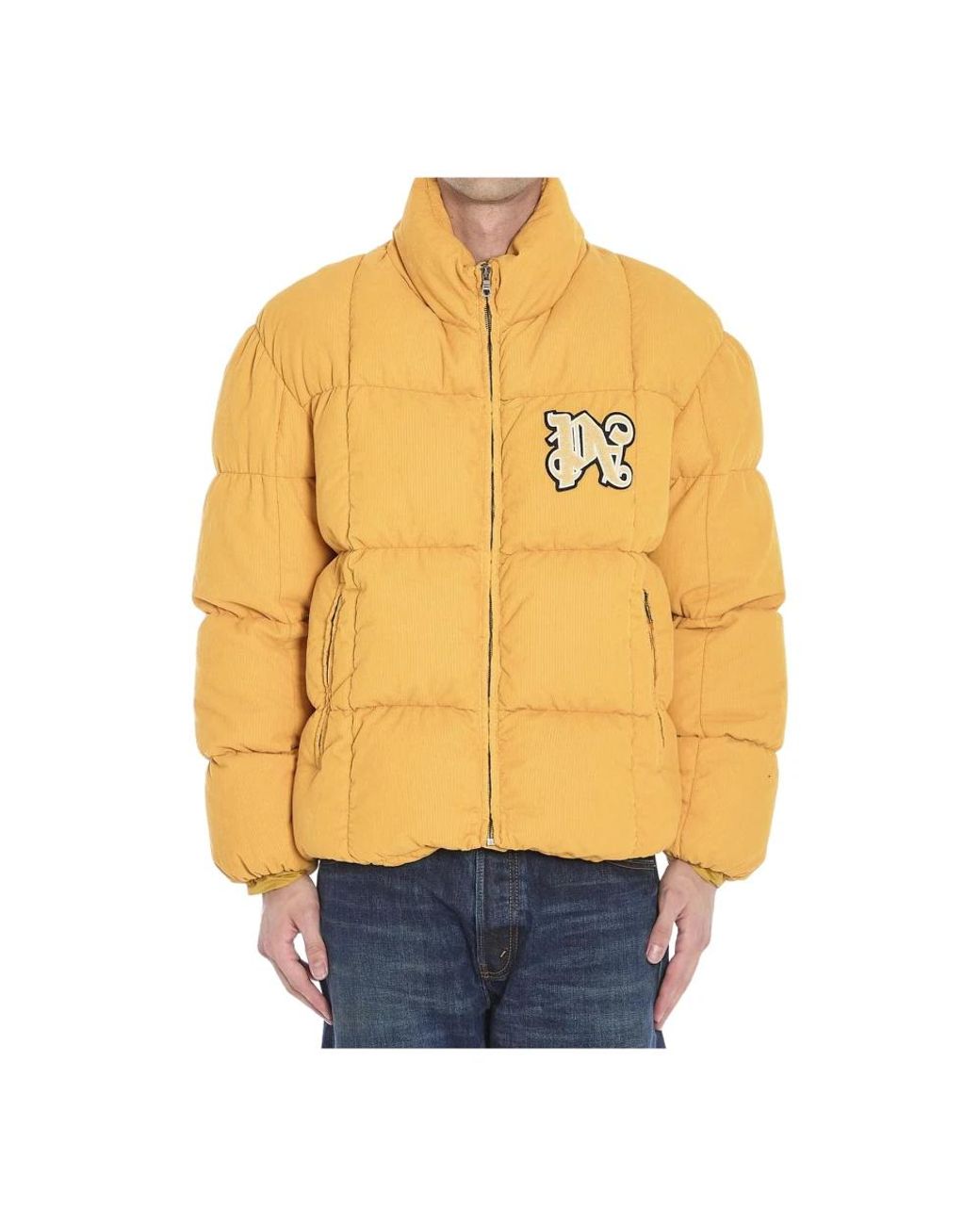 Palm Angels Yellow Winter Jackets for men