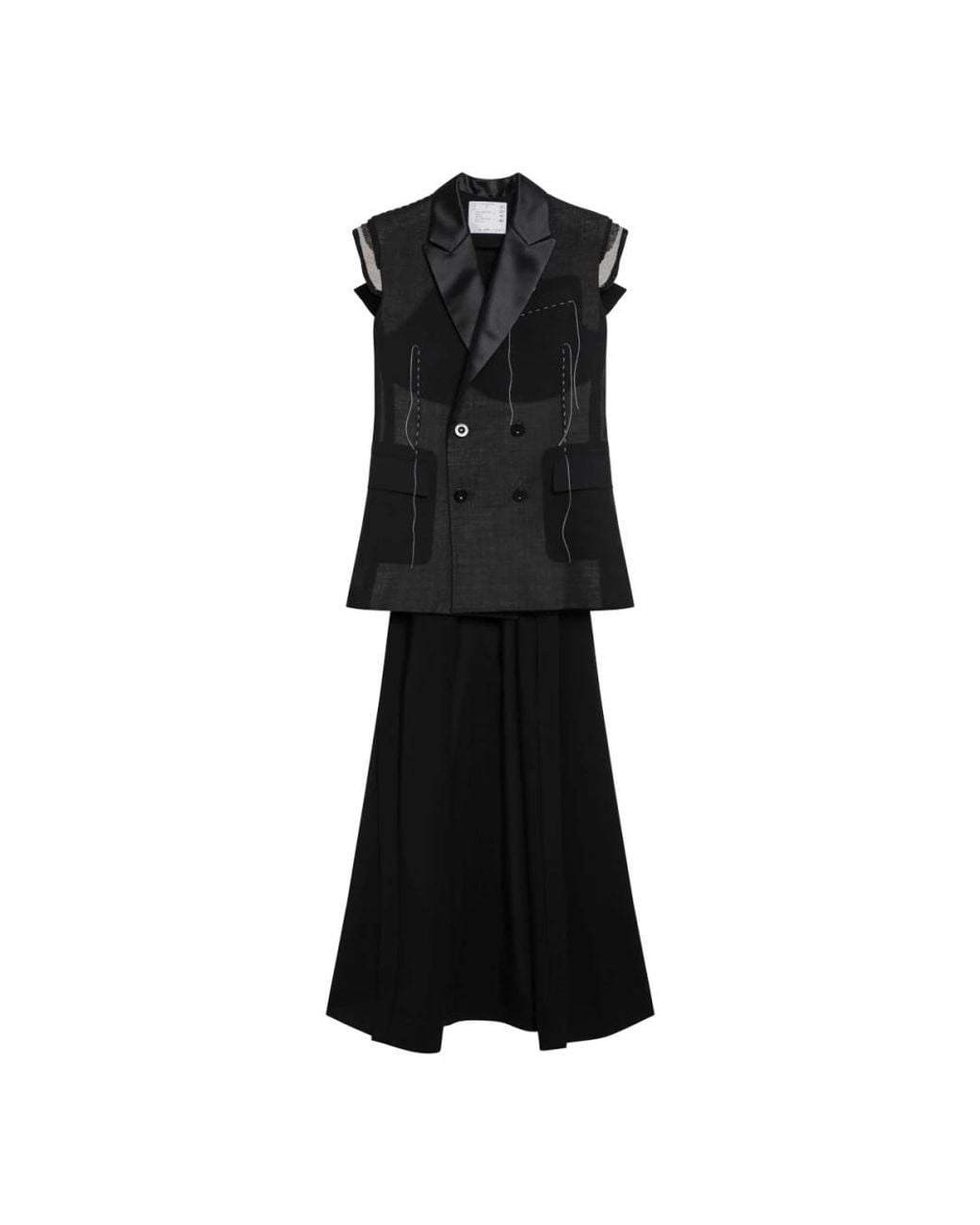Sacai Black Maxi Dresses