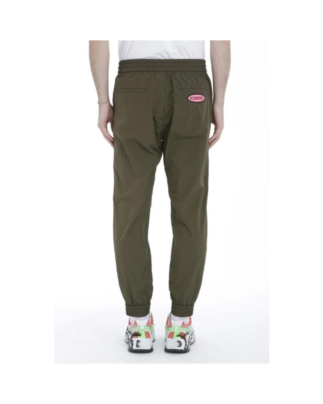 Iceberg Green Slim-Fit Trousers for men