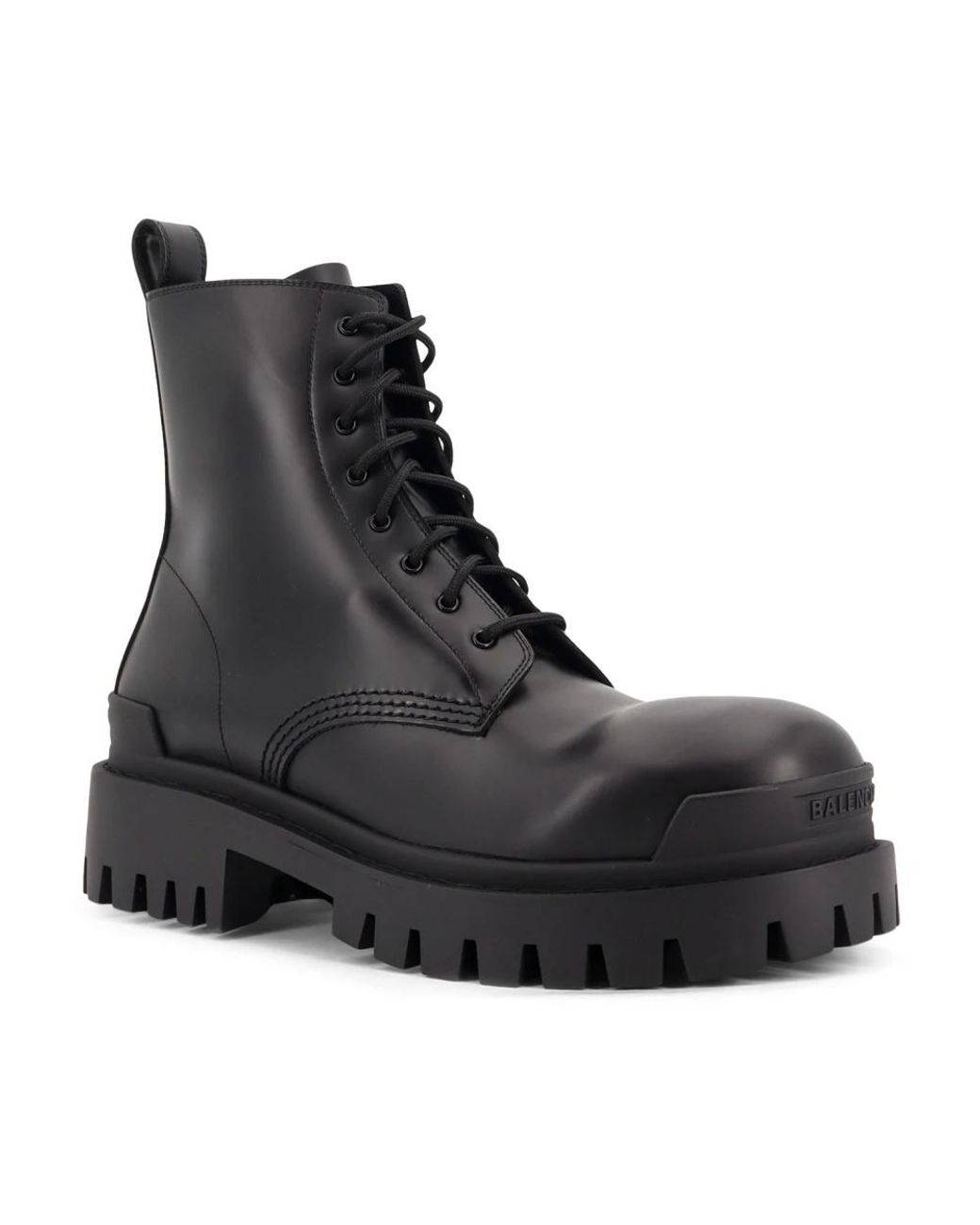 Balenciaga Black Lace-Up Boots for men