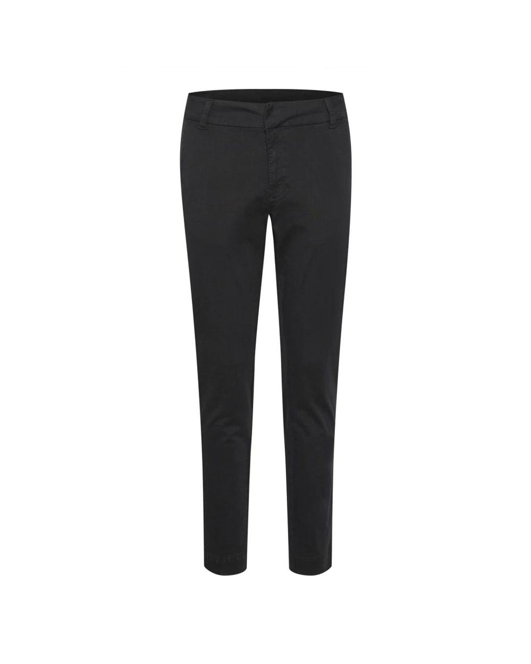 Kaffe Broeken ,Zwart ,Moderne Zwarte Broek Met Riemlussen in het Black