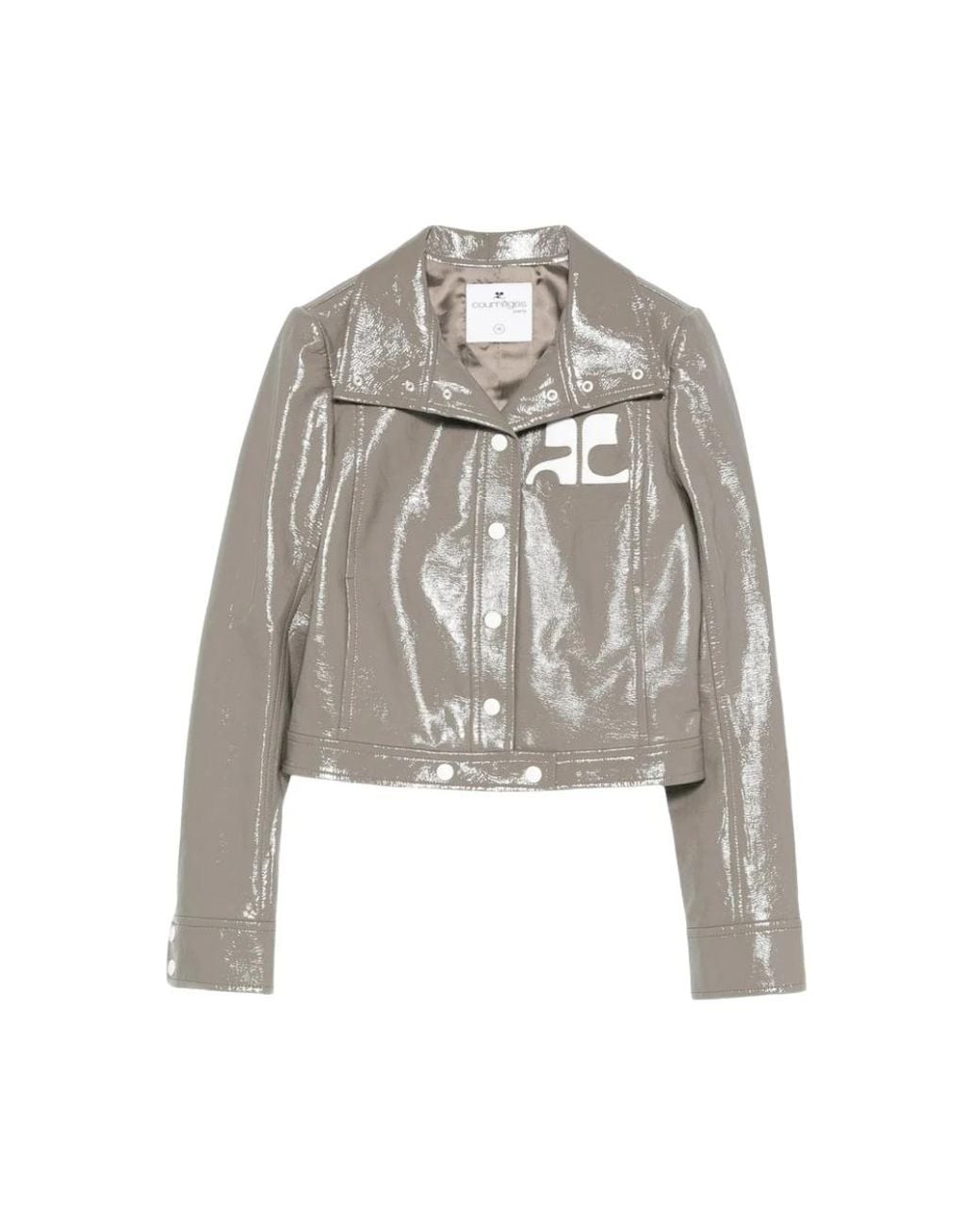 Courreges Gray Leather Jackets
