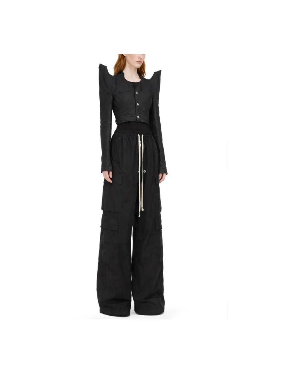 Rick Owens Black Wide Trousers
