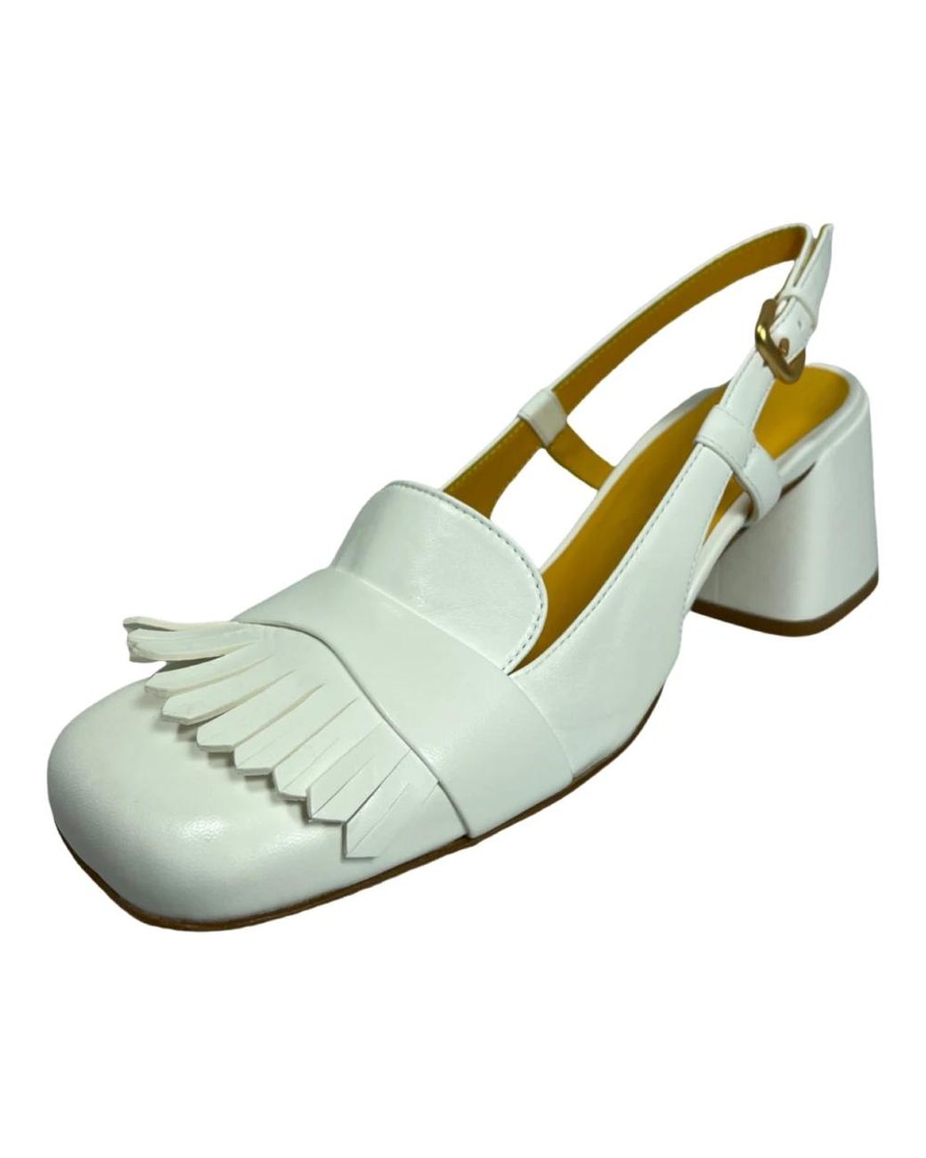 Mara Bini Schoenen ,Wit ,Leer Pumps in het Blue