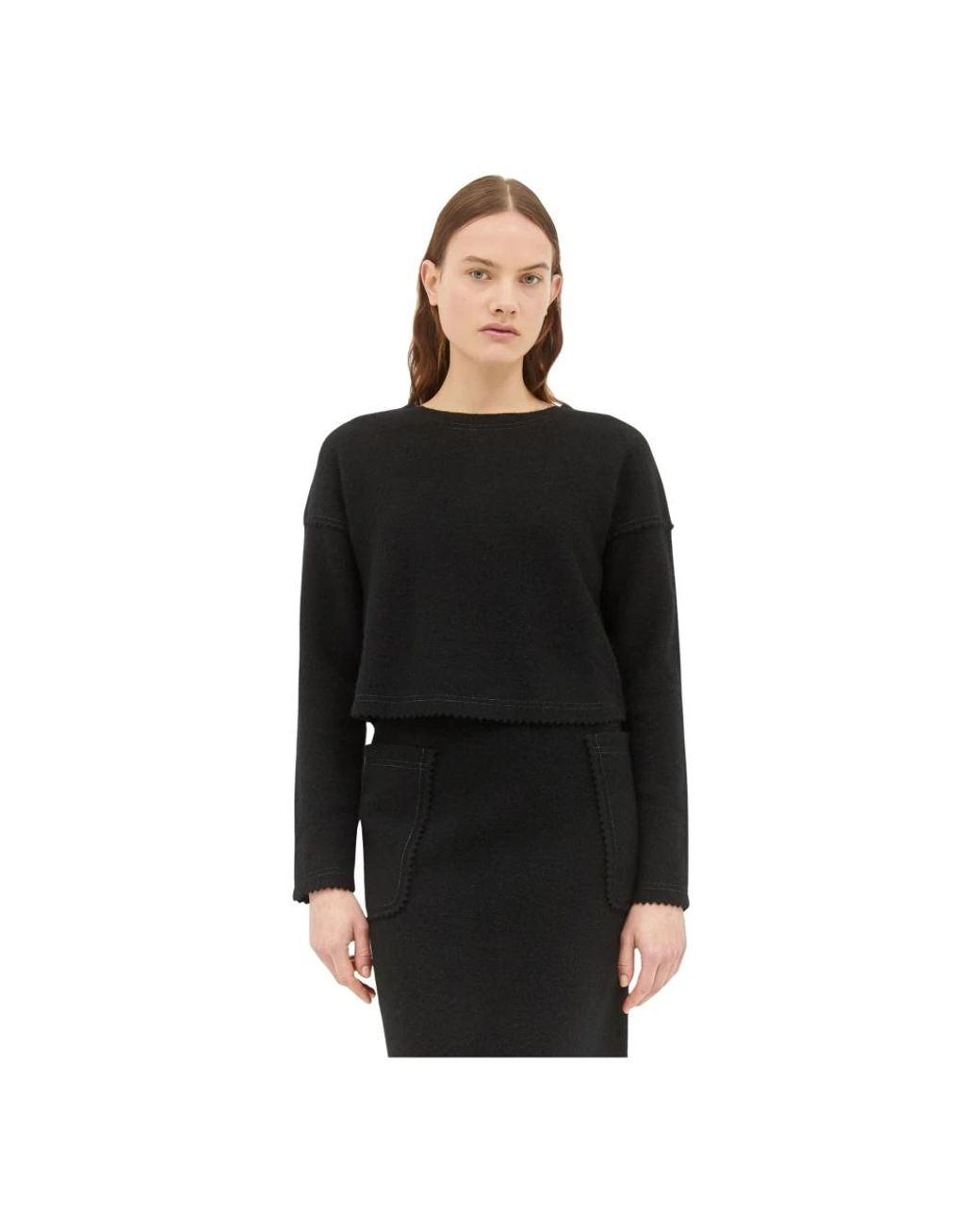Max Mara Truien & Vesten ,Zwart ,Wol Zachte Gebreide Trui in het Black