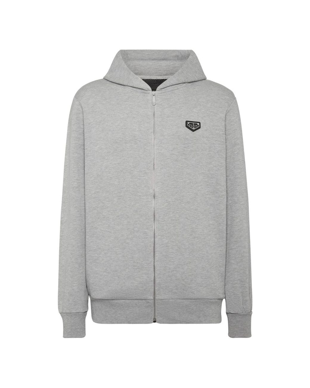 Philipp Plein Hoodies & Sweatvesten ,Grijs ,Katoen Hoodie Sweatjacket Ls Iconic in het Gray voor heren