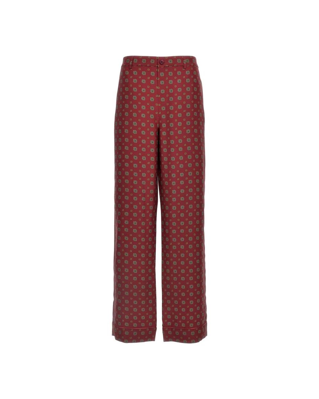Moschino Red Wide Trousers