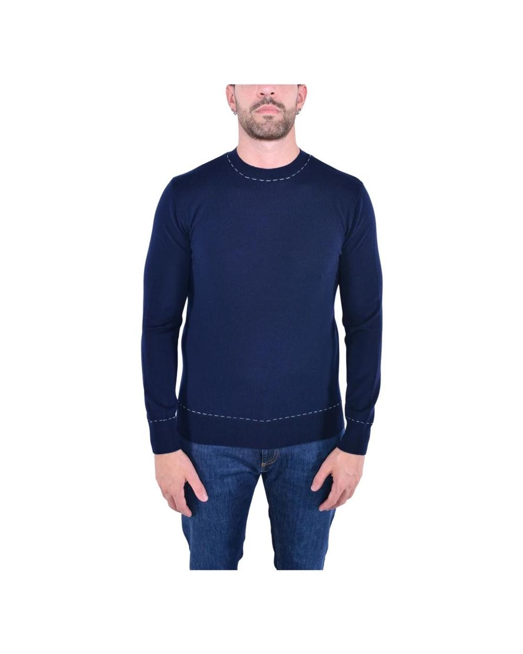 Eleventy Blue Round-Neck Knitwear for men