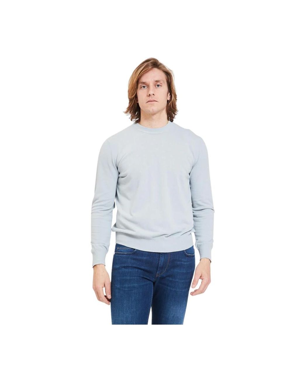 Altea Truien & Vesten ,Grijs Crew Neck Sweater in het Blue voor heren