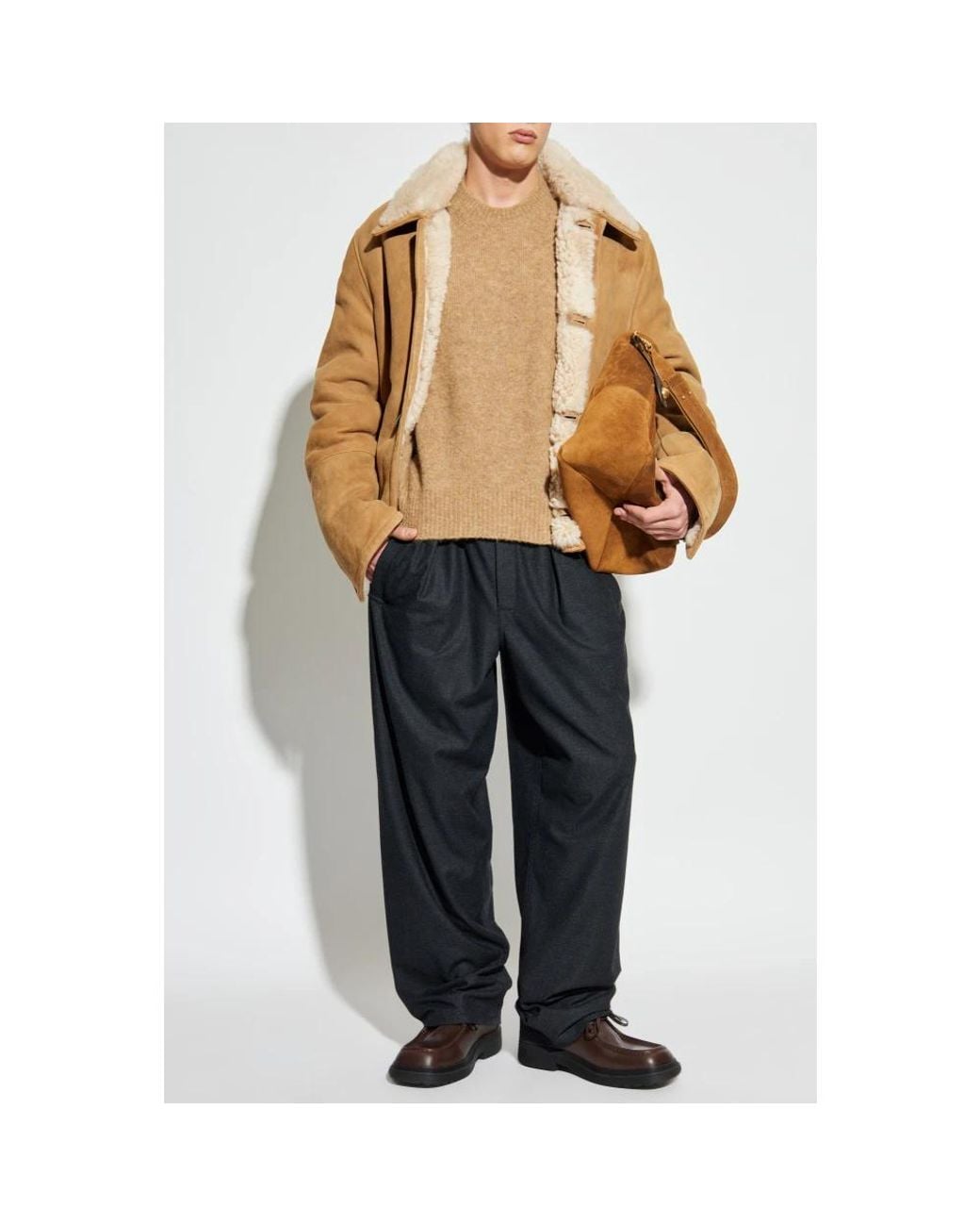 AMI Natural Round-Neck Knitwear for men