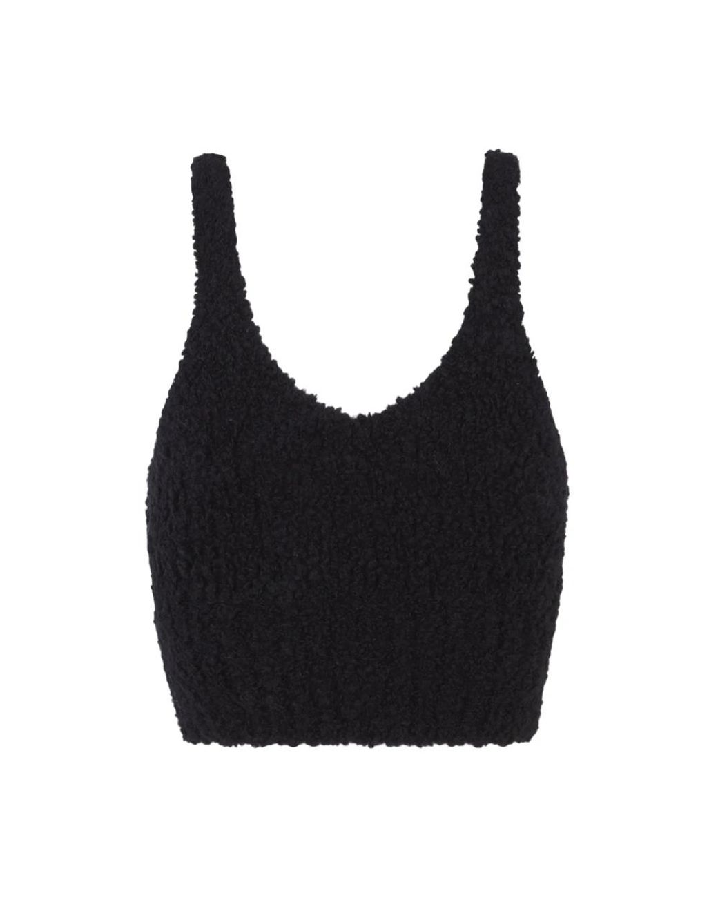 Cortana Black Sleeveless Tops