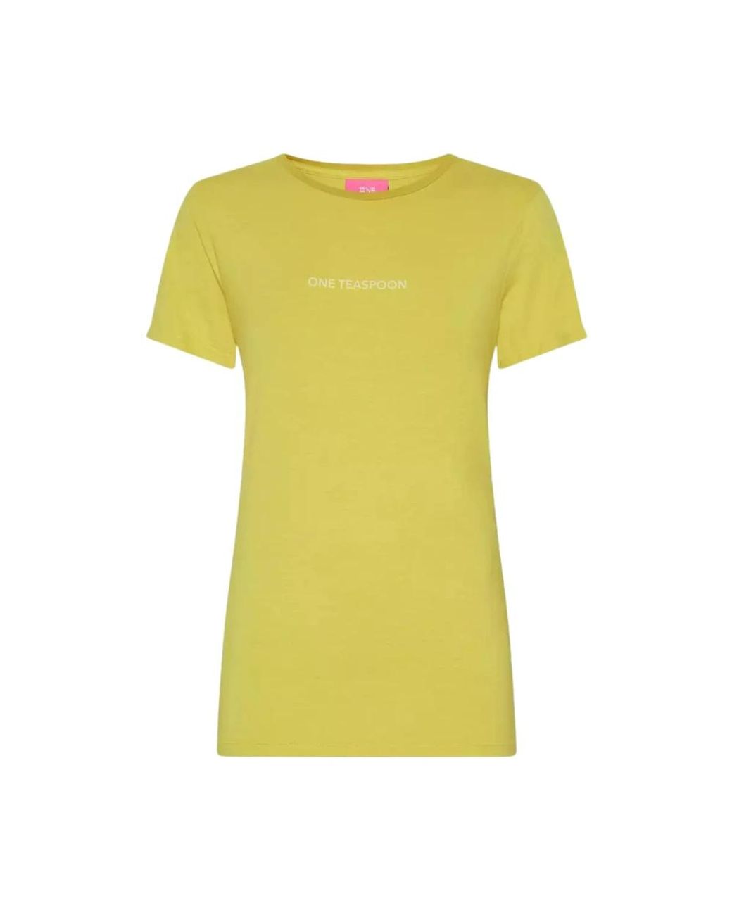 One Teaspoon Tops ,Geel ,Geel Logo T-Shirt Ronde Hals in het Yellow