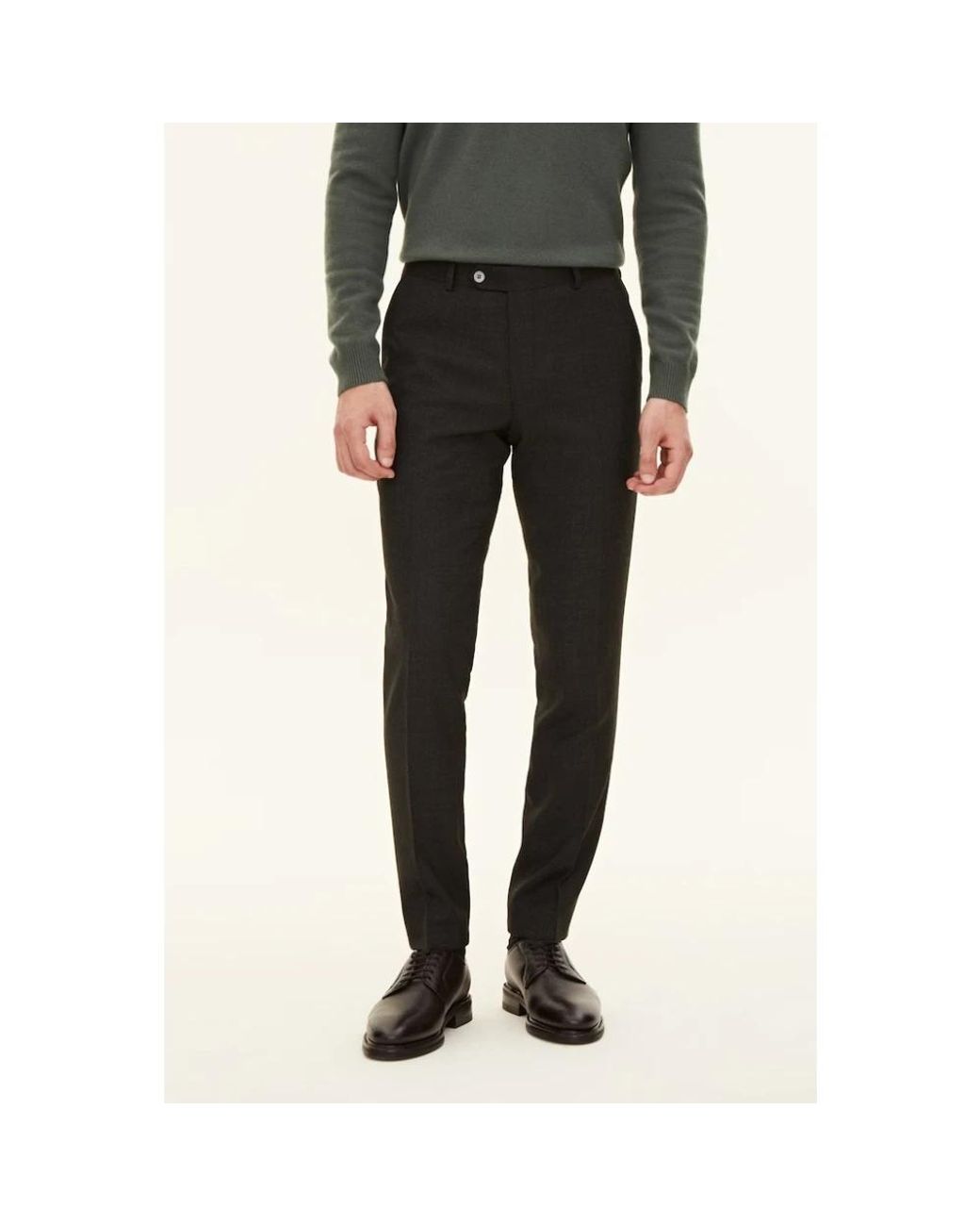 Oscar Jacobson Black Slim-Fit Trousers for men