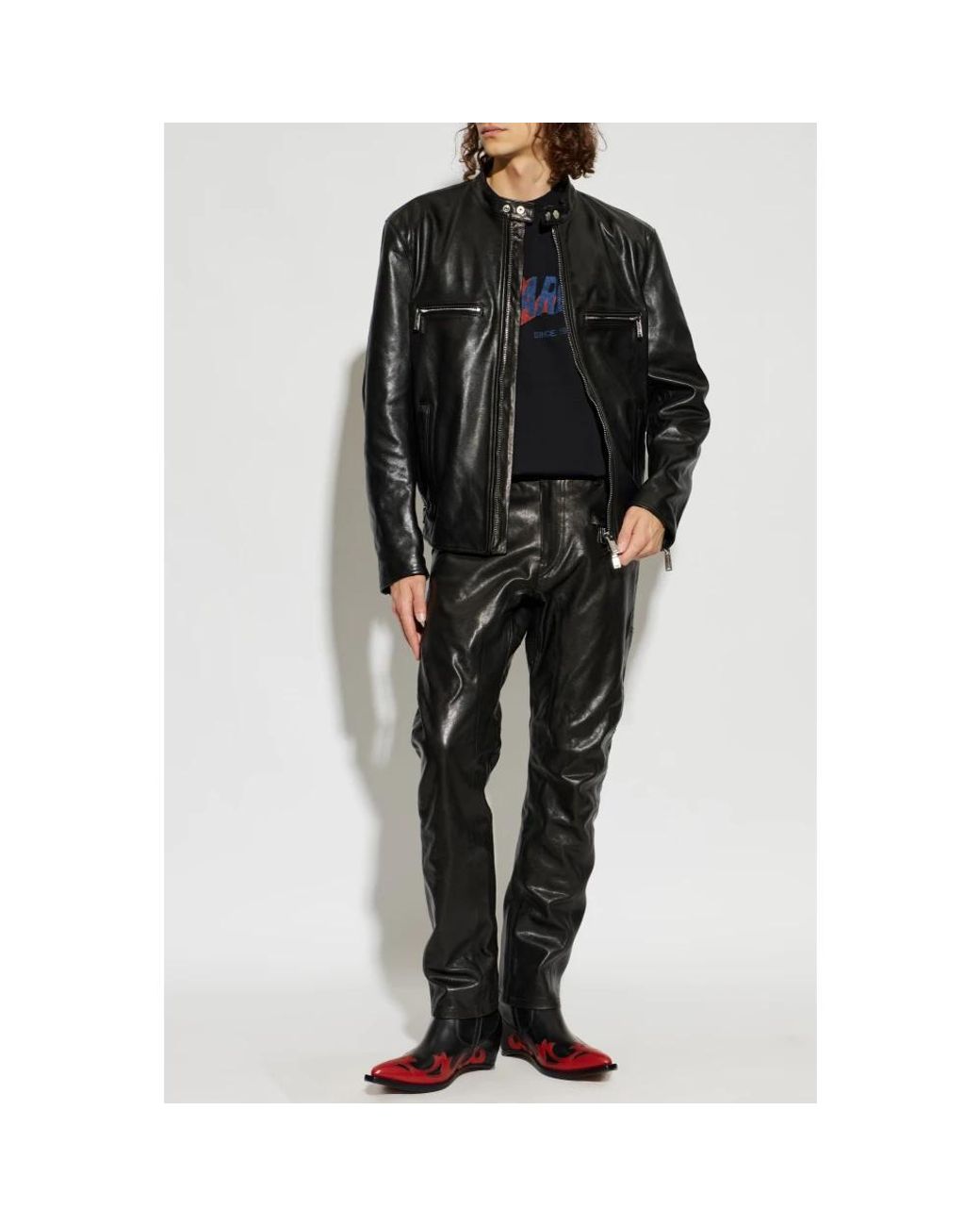 DSquared² Lederjacke Mit Nieten in Black für Herren