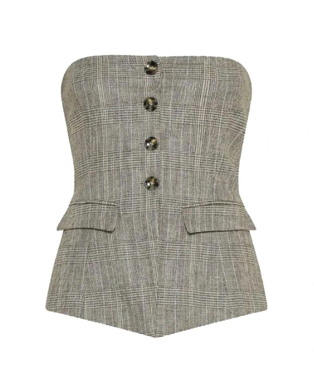Marella Gray Sleeveless Tops