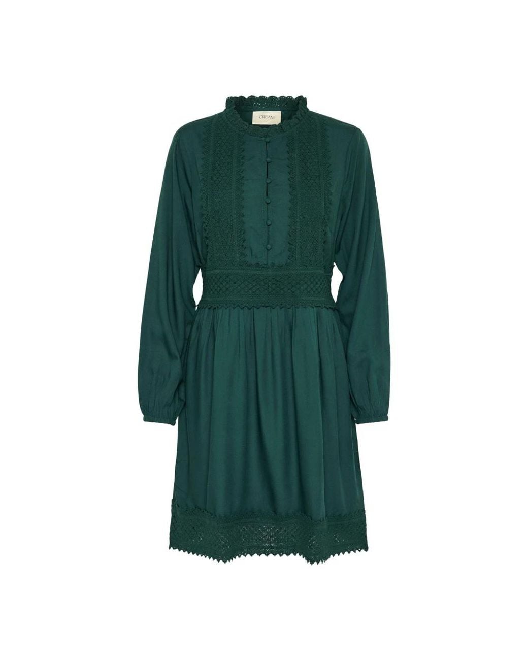 Cream Kleedjes ,Groen ,Ponderosa Pine Jurk Met Kant Details in het Green