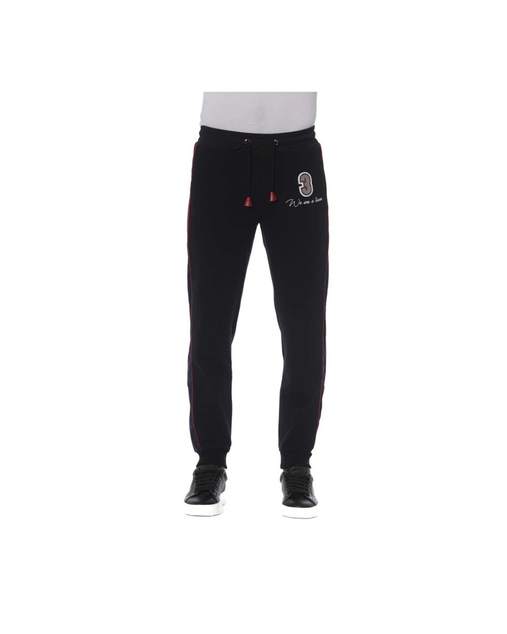 Trussardi Broeken ,Zwart ,Sportieve Broek Met Voorprint in het Black voor heren