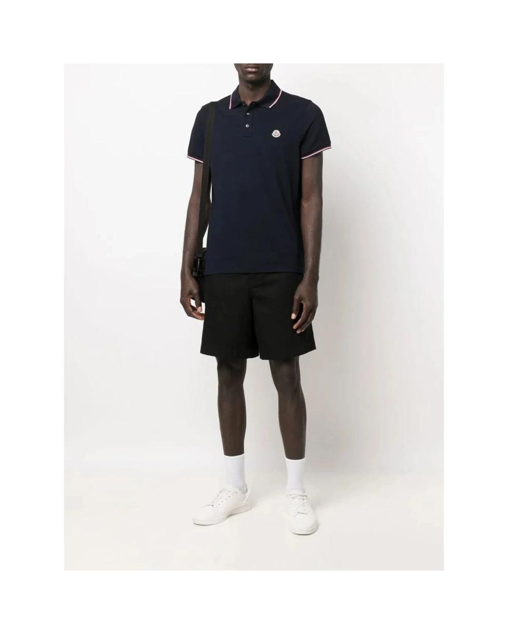 Moncler Blue Polo Shirts for men
