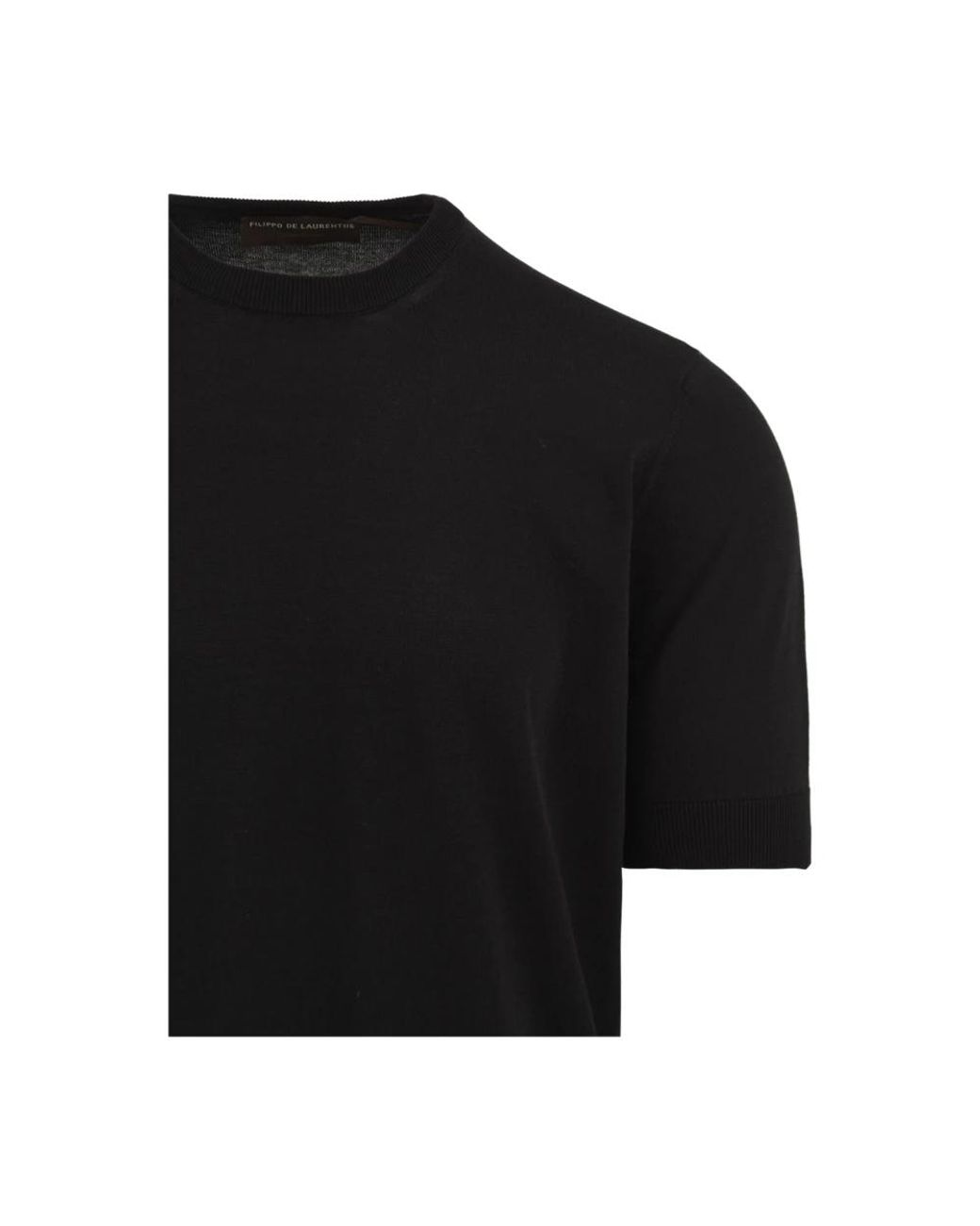 FILIPPO DE LAURENTIIS Black Round-Neck Knitwear for men