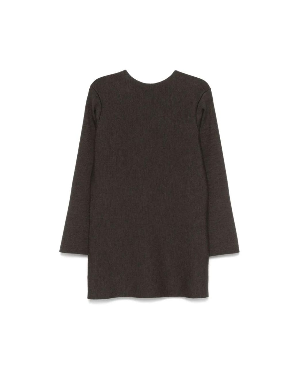Khaite Kleedjes ,Bruin ,Wol Cederbruine Mini Jurk Met Lange Mouwen in het Black