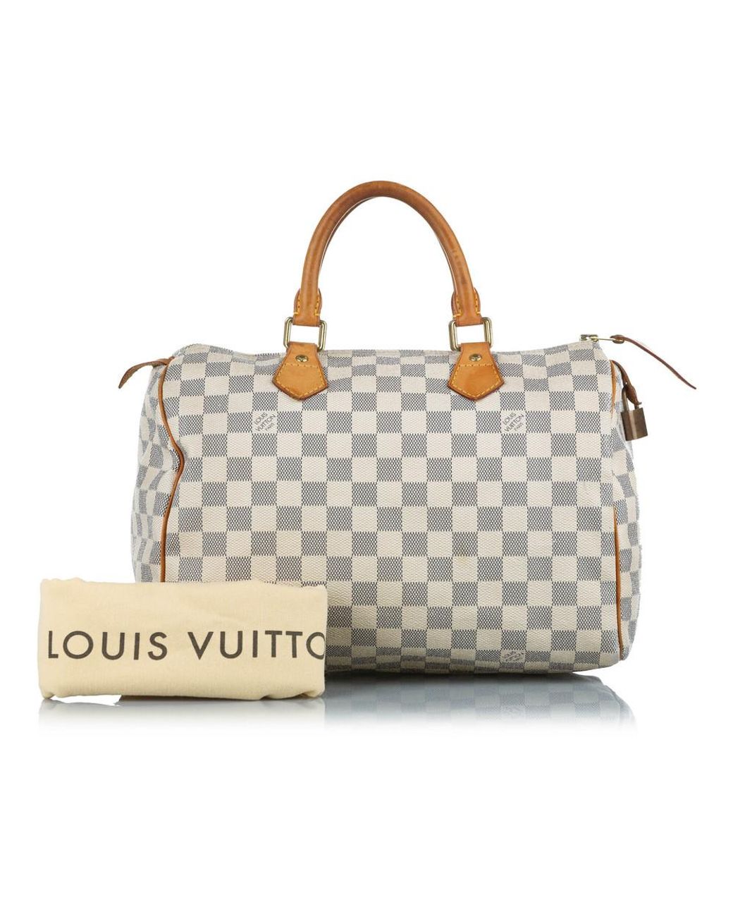 Louis Vuitton Damier Azur Speedy 30 Leinwand in Weiß | Lyst DE