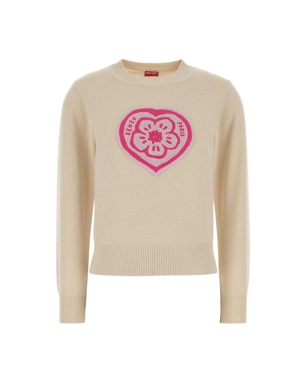 KENZO White Round-Neck Knitwear