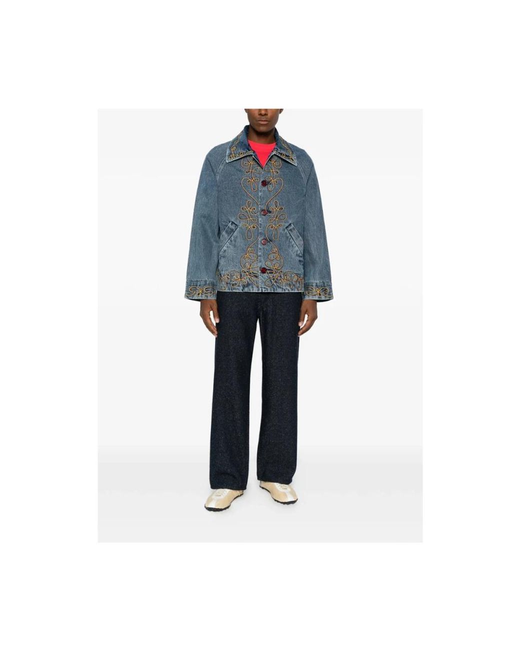 Bode Blue Denim Jackets for men