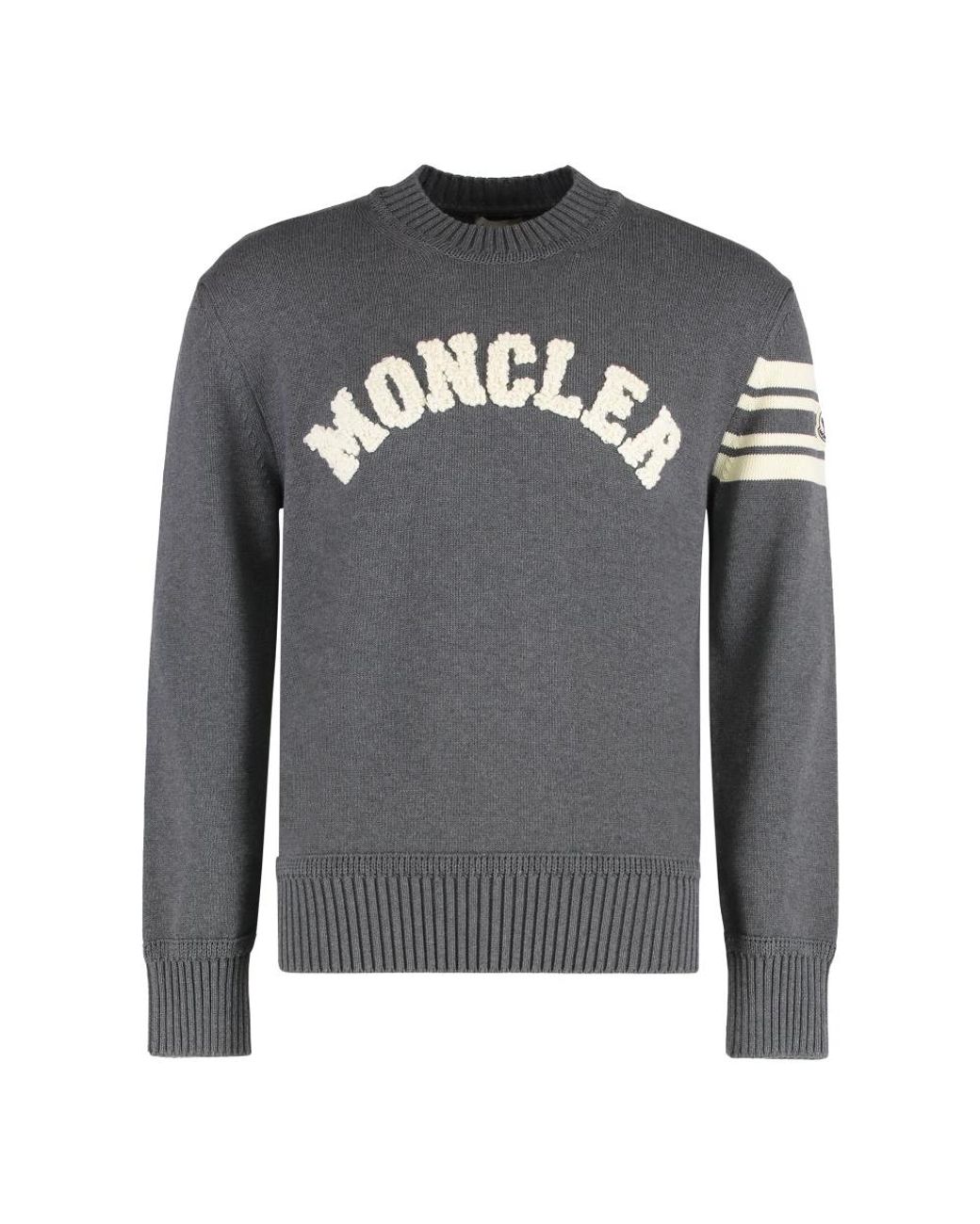 Moncler Gray Round-Neck Knitwear for men